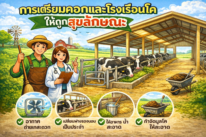 การเตรียมคอกและโรงเรือนโคให้ถูกสุขลักษณะ ลดโรคและเพิ่มประสิทธิภาพฟาร์ม