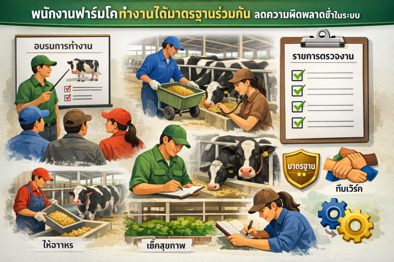การจัดการคนงานฟาร์มโคให้ทำงานได้มาตรฐานเดียวกัน ลดความผิดพลาดซ้ำในระบบ
