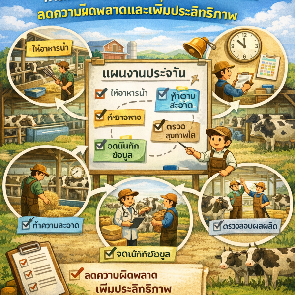 การวางแผนงานประจำวันในฟาร์มโคอย่างเป็นระบบ ลดความผิดพลาดและเพิ่มประสิทธิภาพ