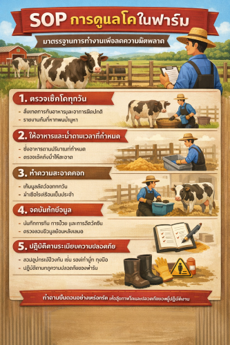 การทำ SOP สำหรับคนงานฟาร์มโค เพื่อให้การดูแลเป็นมาตรฐานและลดความผิดพลาด