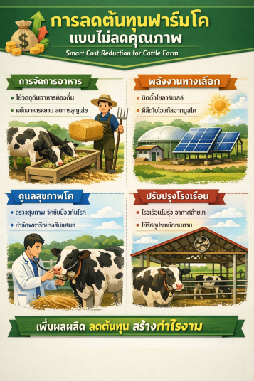 การลดต้นทุนฟาร์มโคแบบไม่ลดคุณภาพ (Smart Cost Reduction for Cattle Farm)