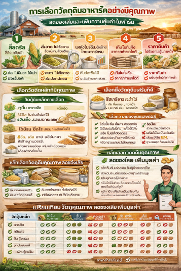 การเลือกวัตถุดิบอาหารโคอย่างมีคุณภาพ ลดของเสียและเพิ่มความคุ้มค่าในฟาร์ม