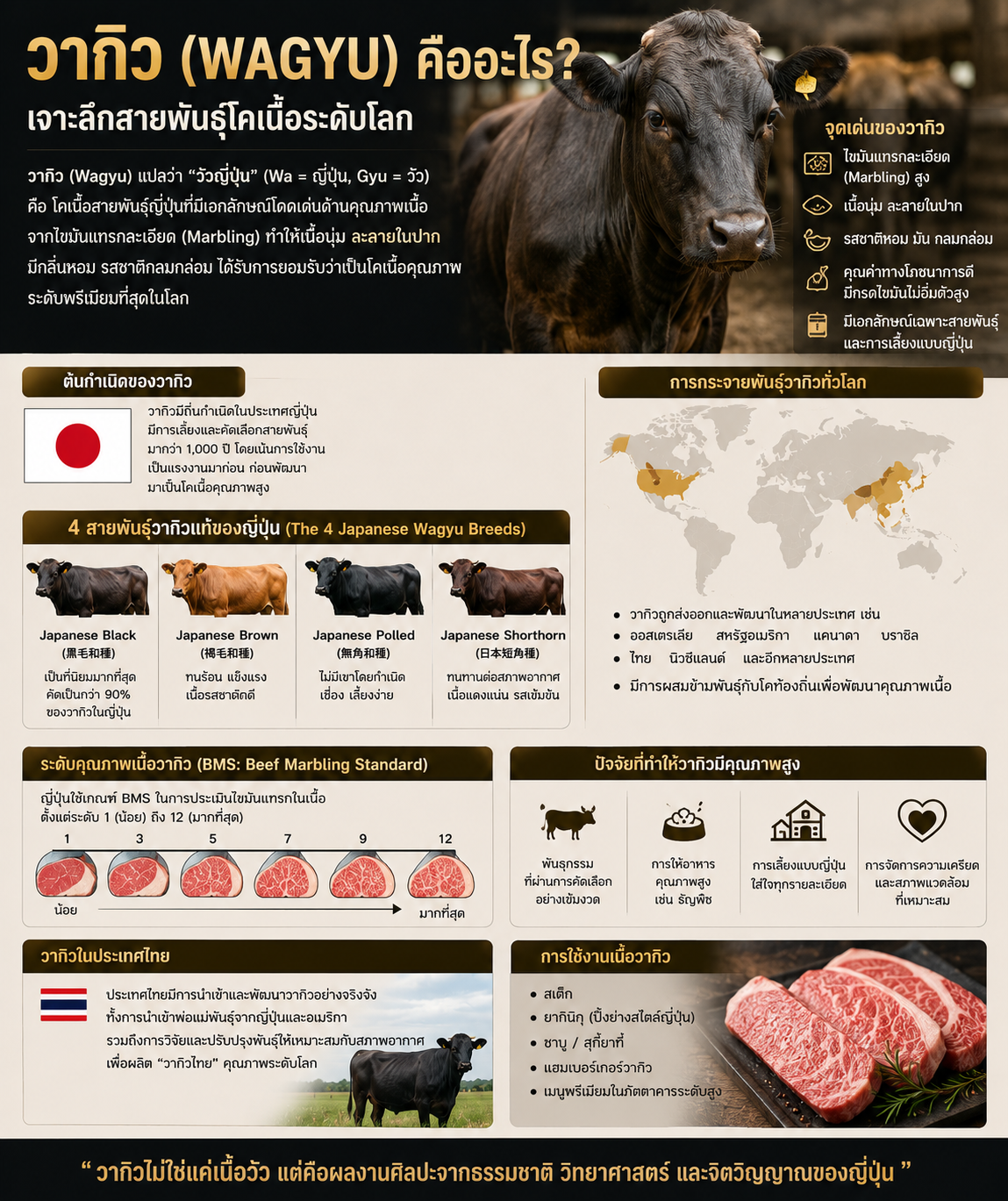 วากิว (Wagyu) คืออะไร? เจาะลึกสายพันธุ์โคเนื้อระดับโลก